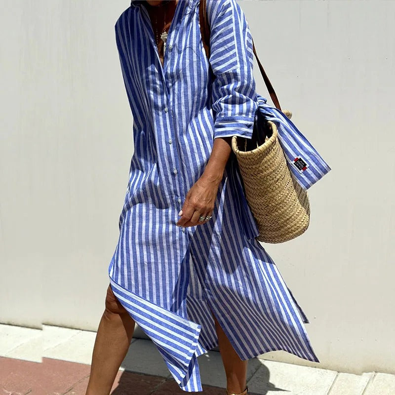 Armelle | Robe d'été élégante à rayures (Presque épuisée)
