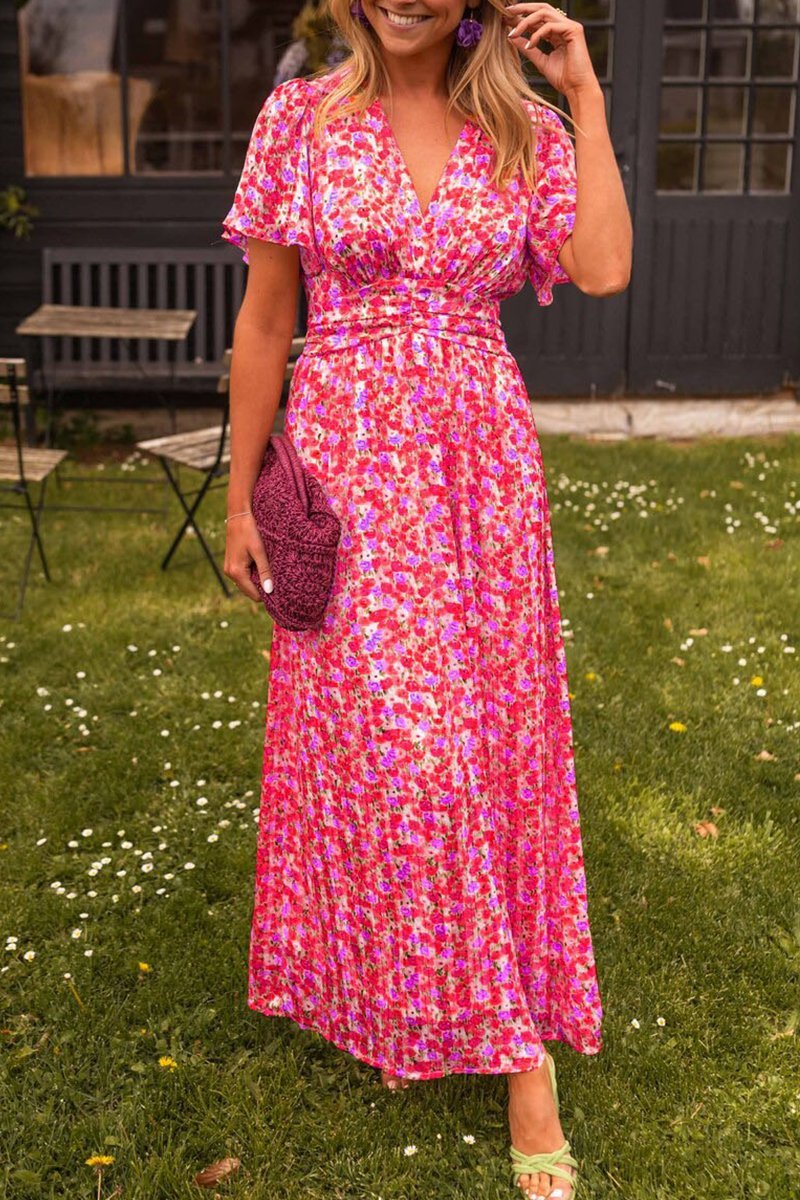 Pauline - Longue Robe à Motif Floral