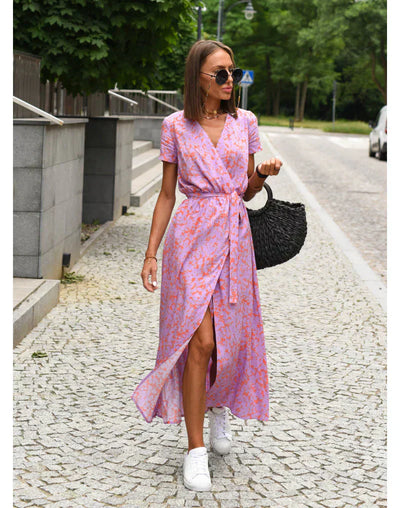 Suzanne - Élégante robe à décolleté en V
