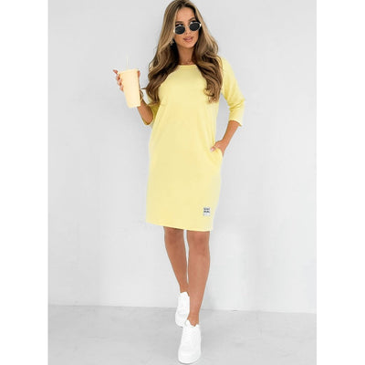 Lieka™ - Robe à Col Rond et Manches 3/4 avec Poches